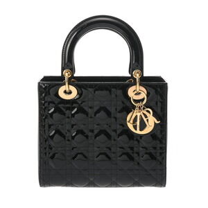 CHRISTIAN DIOR Cannage Lady Shoulder Bag Black